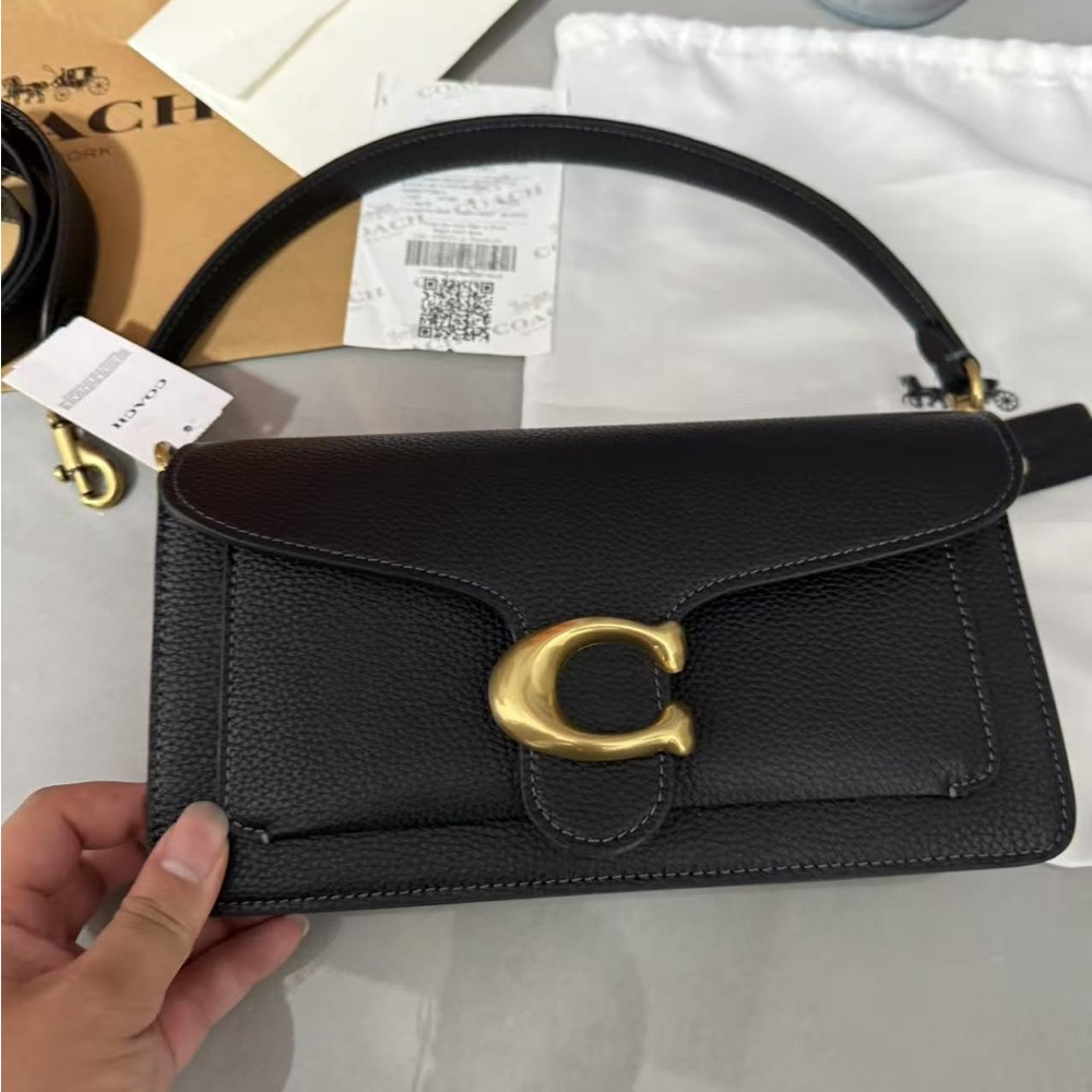 Coach Black Leather Shoulder Bag - Picture 8 of 14